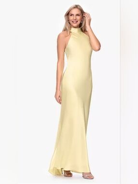 Halter Neck Satin Sheath Gown
Xscape Evenings.
